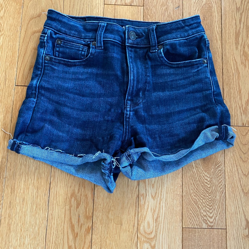 American Eagle Outfitters Blue Jean Shorts with Rolled Hem